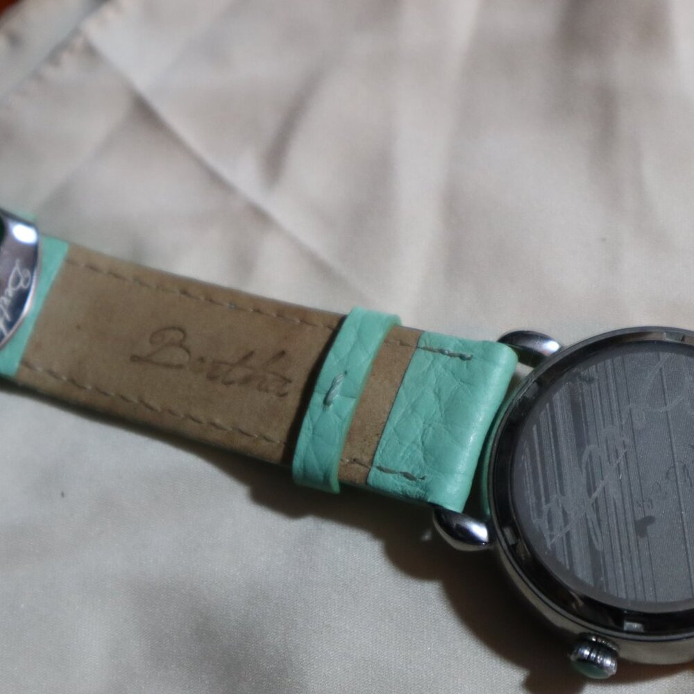 Bertha Peacock watch with Swarovski crystals and genuine leather strap - Picture 3 of 3